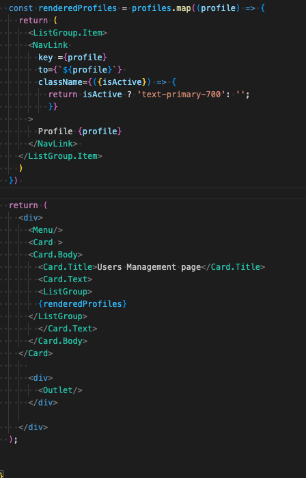 JSX render all in split return